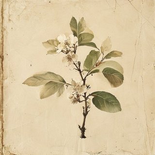 Prunus serrula (Birch Bark Cherry) — botanical photograph