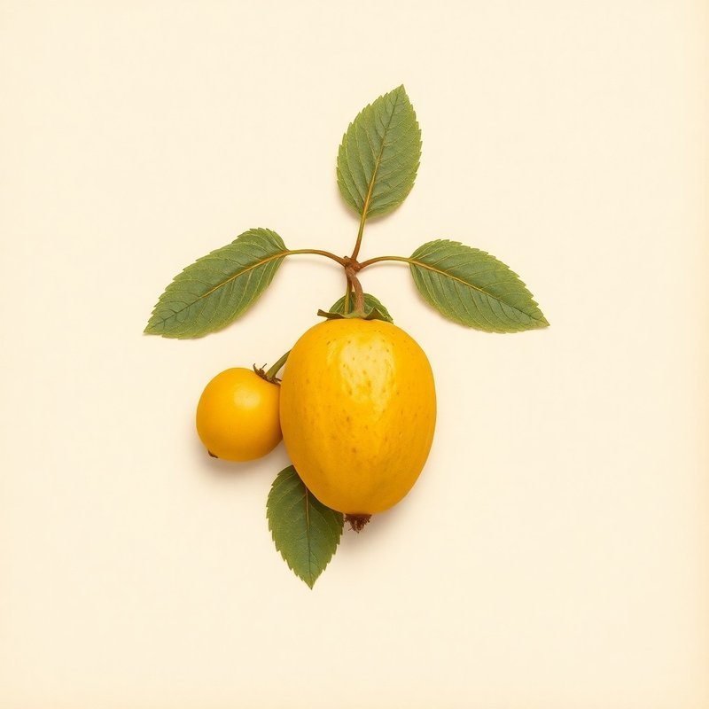 Psidium cattleianum littorale (Yellow Strawberry Guava) — botanical photograph