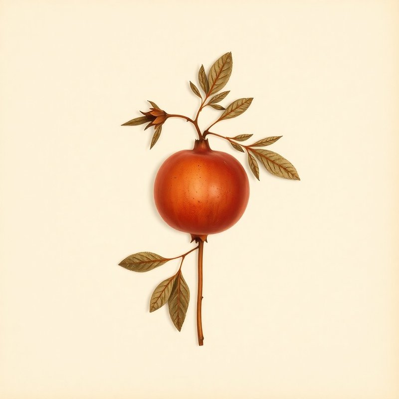 Punica granatum (Pomegranate) — botanical photograph