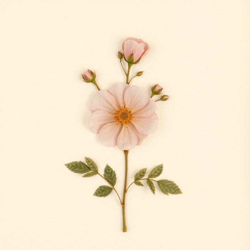 Rosa carolina (Pasture Rose) — botanical photograph
