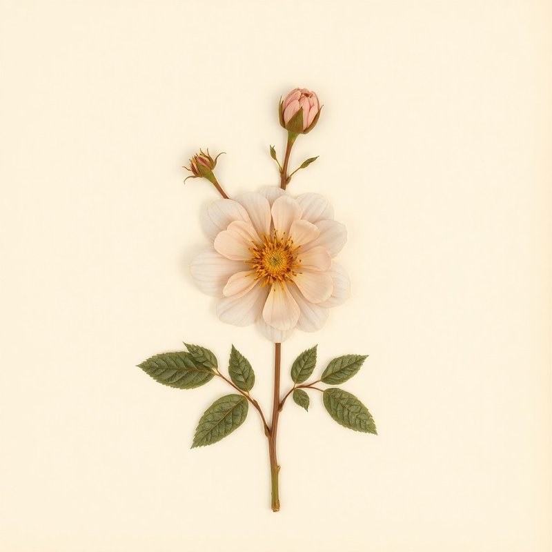 Rosa sericea (Himalayan Rose) — botanical photograph