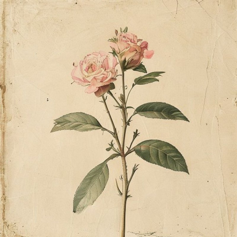 Rosa virginiana (Virginia Rose) — botanical photograph