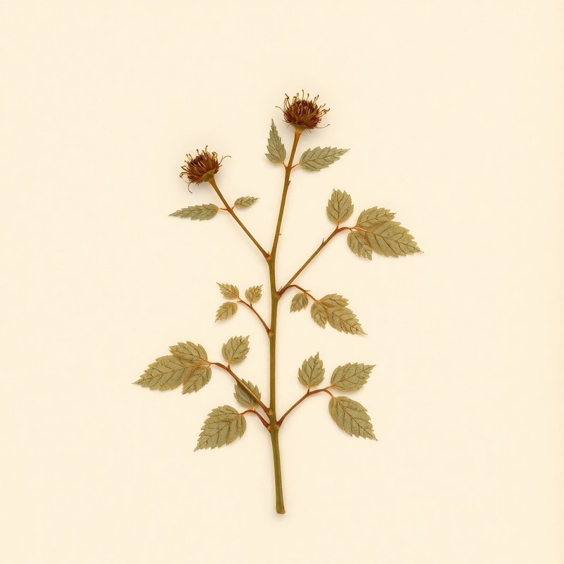 Rubus acaulis (Dwarf Raspberry) — botanical photograph