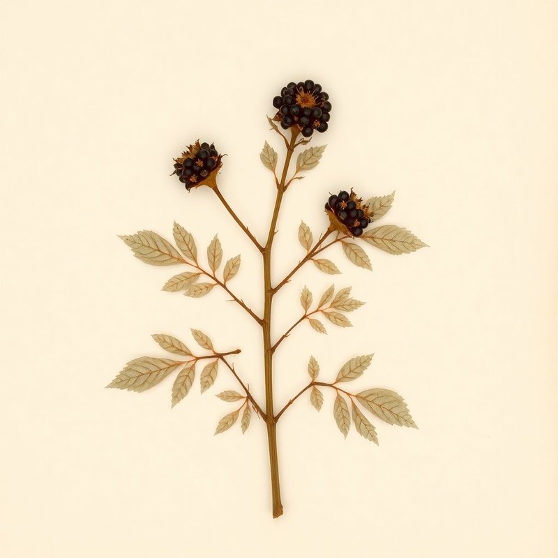 Rubus floridus (Sawtooth blackberry) — botanical photograph