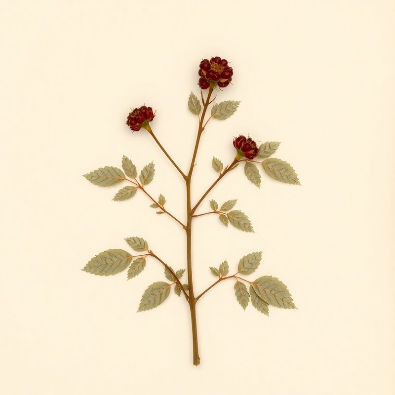 Rubus pubescens (Dwarf Red Blackberry) — botanical photograph