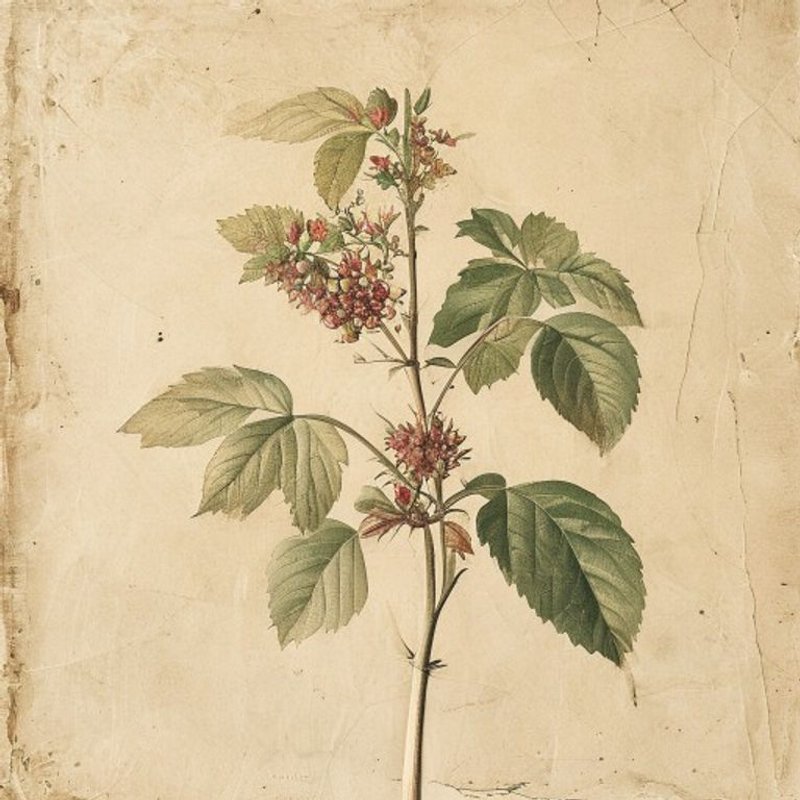 Rubus saxatilis (Stone Bramble) — botanical photograph
