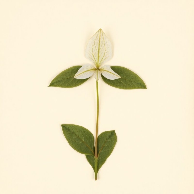 Trillium undulatum (Painted Trillium) — botanical photograph