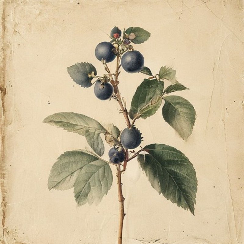Vaccinium fuscatum (Black Highbush Blueberry) — botanical photograph
