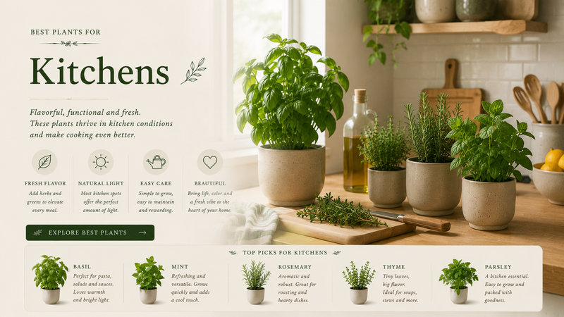 Best plants for kitchen — hero illustration