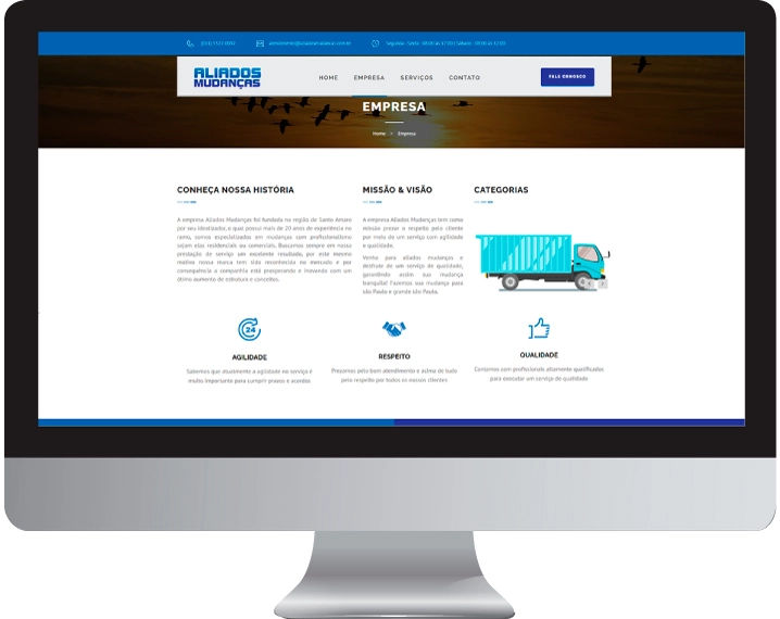 Imagem da página de empresa do site aliados mudanças