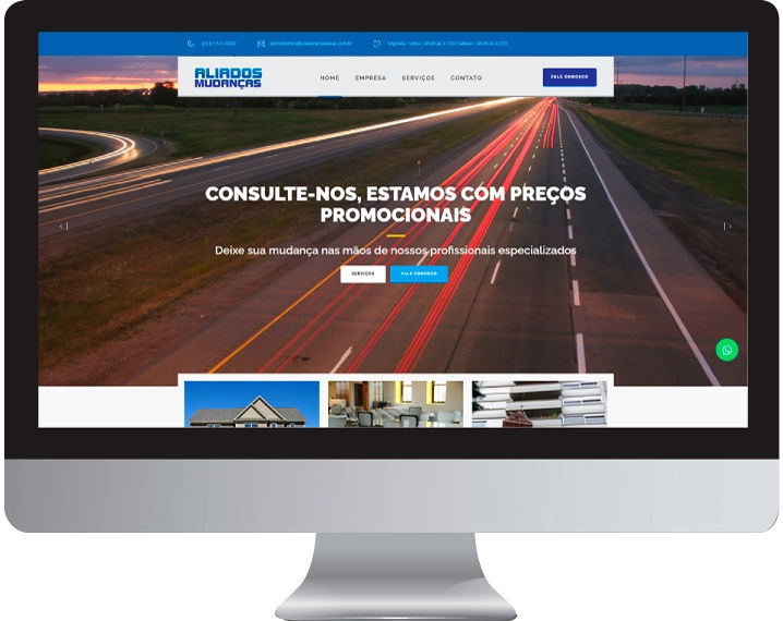 Imagem da página de home do site aliados mudanças