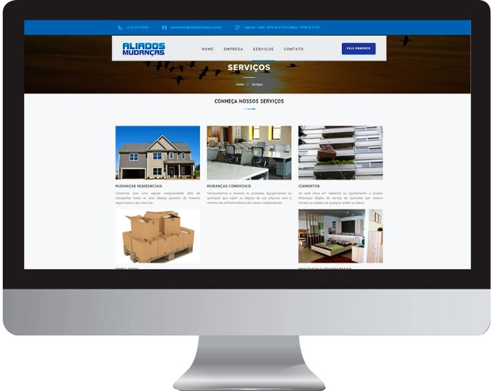 Imagem da página de servicos do site aliados mudanças