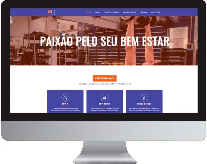 Imagem da página home do site bfit