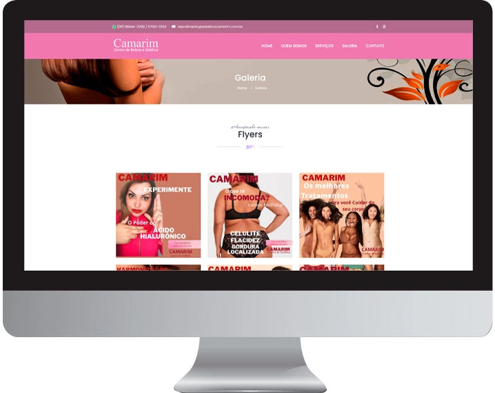 Imagem da página de galeria do site estetica camarim