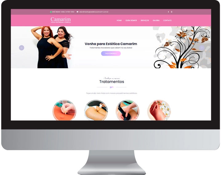 Imagem página home do site estetica camarim