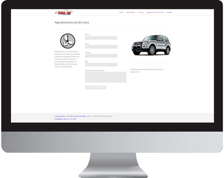 Imagem da página de agendamento do site forcamit