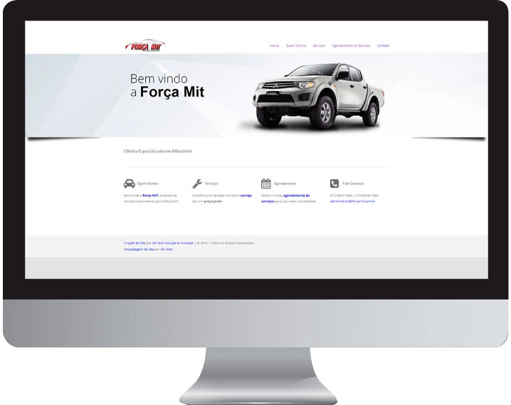 Imagem da página home do site forcamit