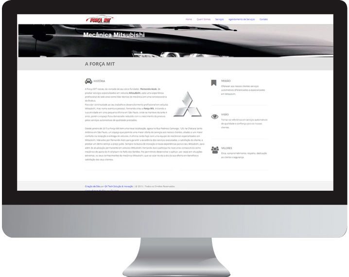 Imagem da página de quem somos do site forcamit