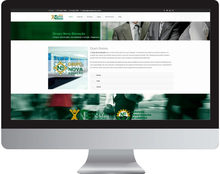 Imagem da página de empresa do site nova elevacao