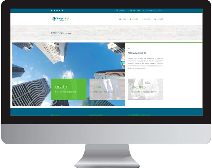 Imagem da página de empresa do site sampasoft