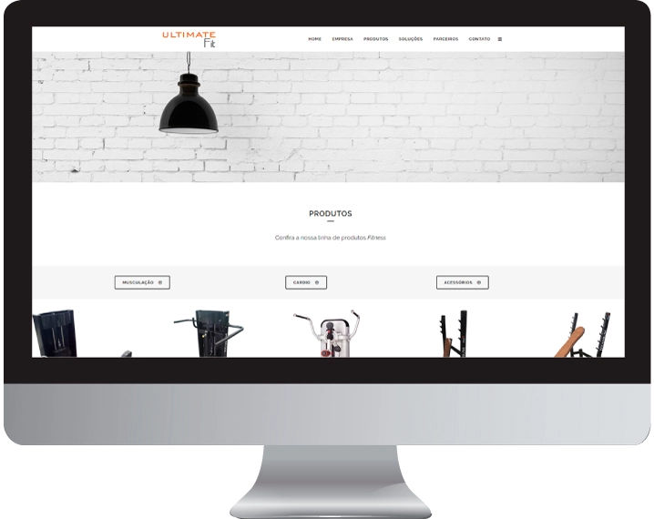 Imagem da página de produtos do site ultimate fit