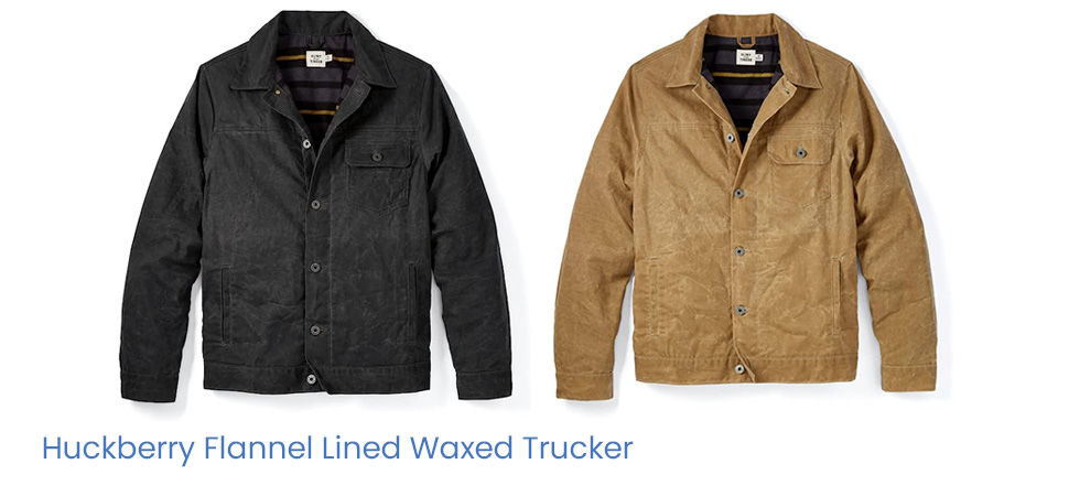 Flint and Tinder Flannel-lined Waxed Trucker Jacket