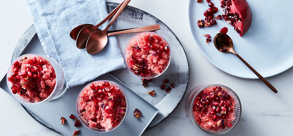 Pomegranate and Rose Granita