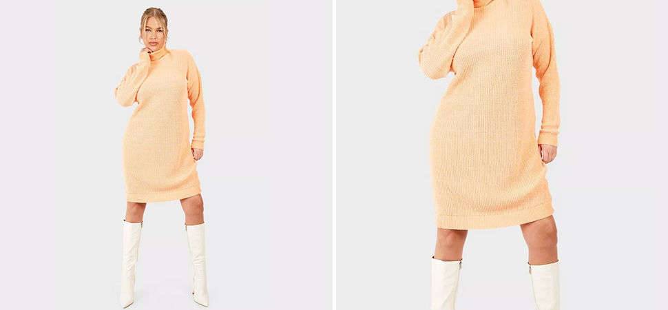 Turtleneck Sweater Dress with Ankle Boots