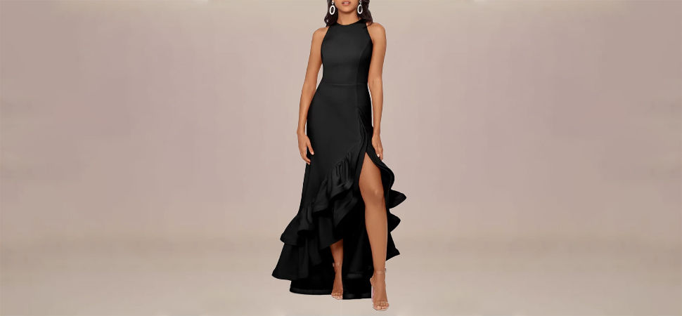 The Ruffle Tier Scuba Crepe Gown