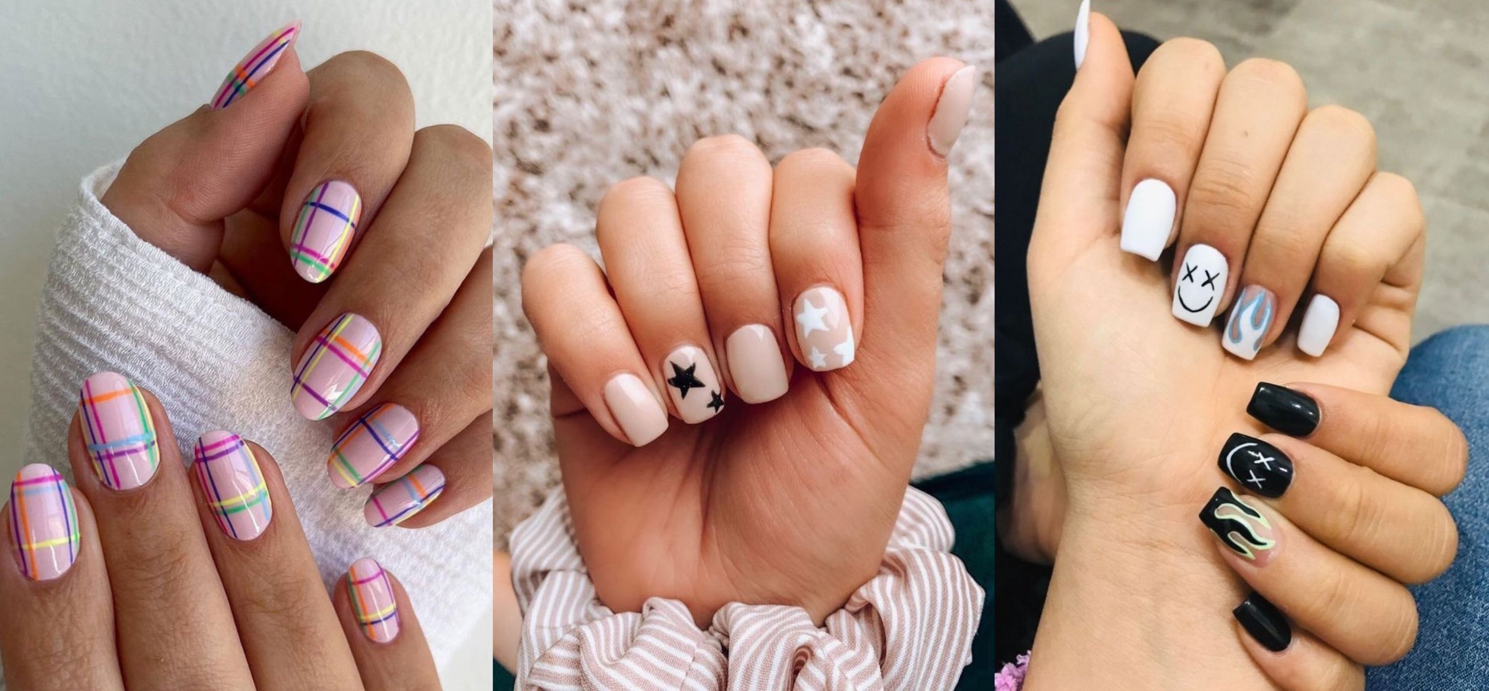 Graphic Patterns in short Nail design