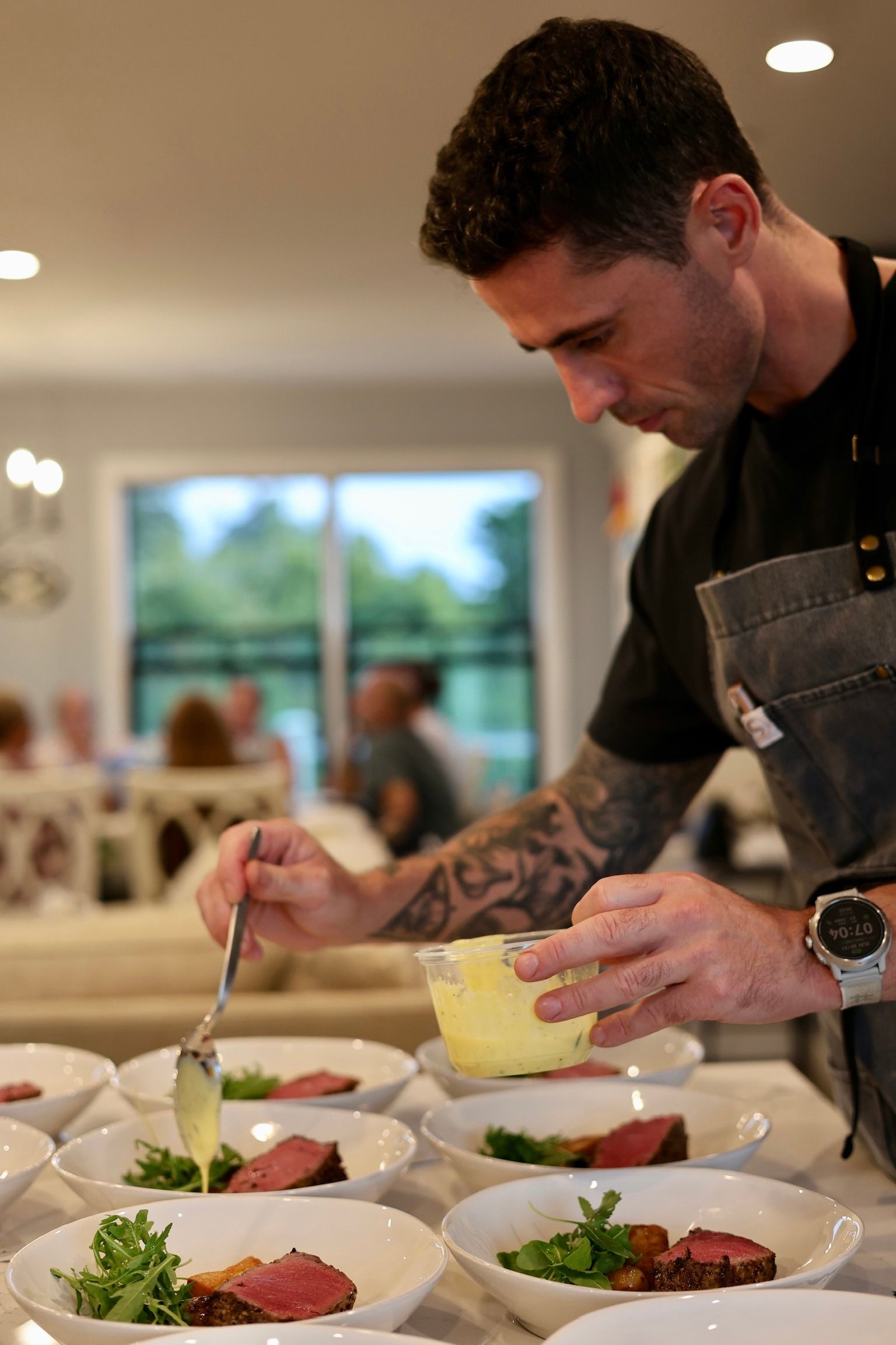 Fine dining seasonal tasting menu course