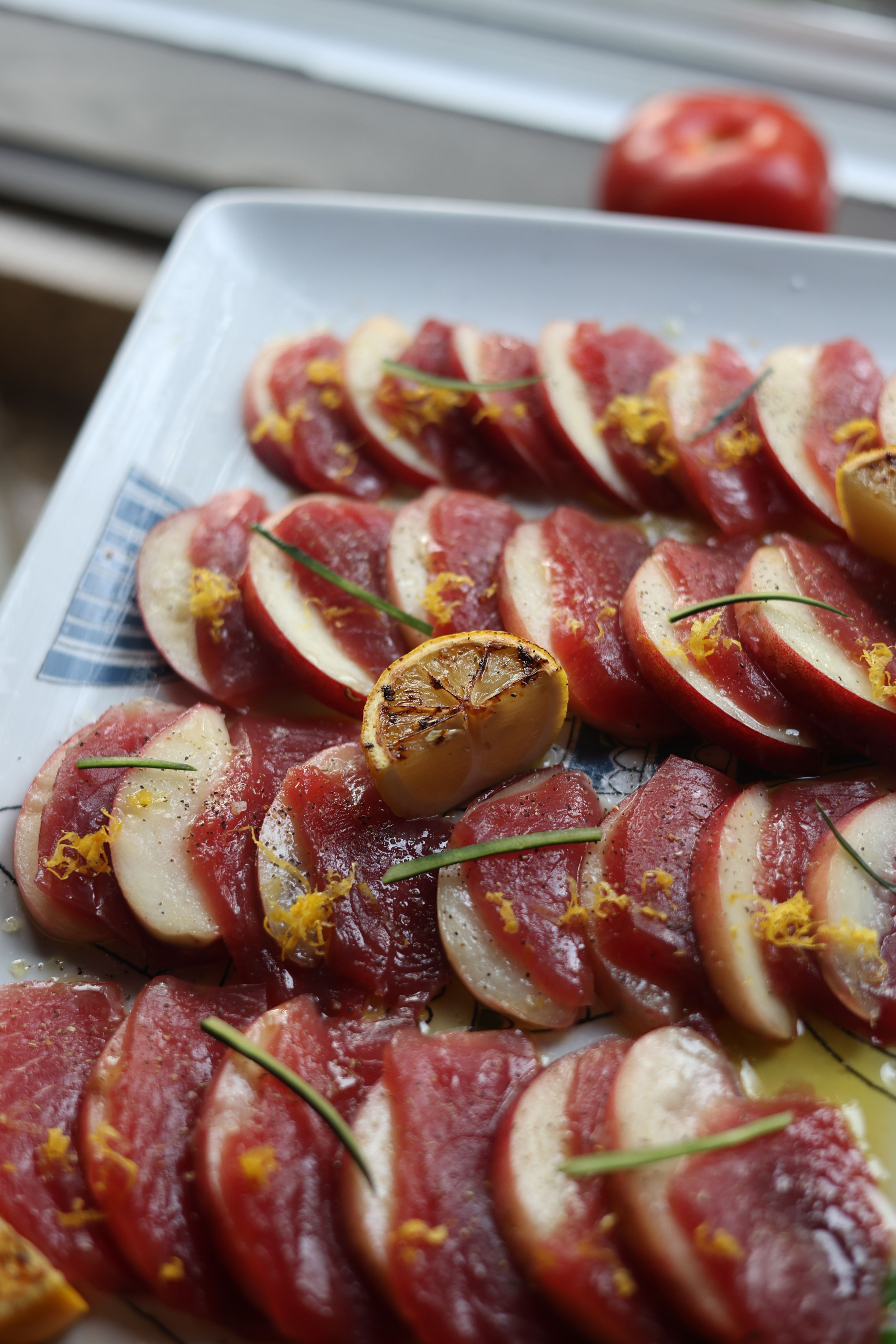 Yellowfin tuna crudo with citrus and chili