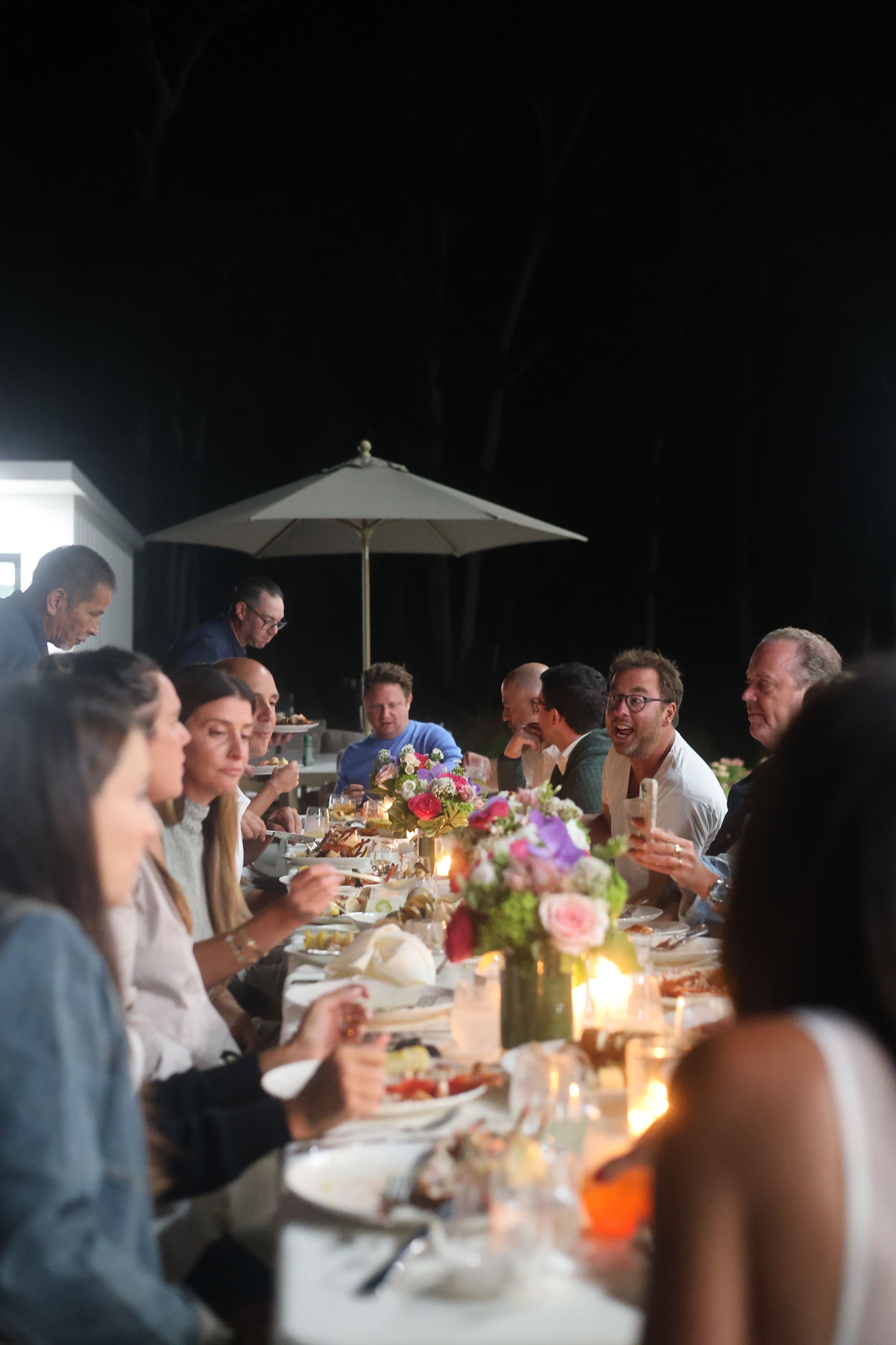 Outdoor fine dining tasting setup