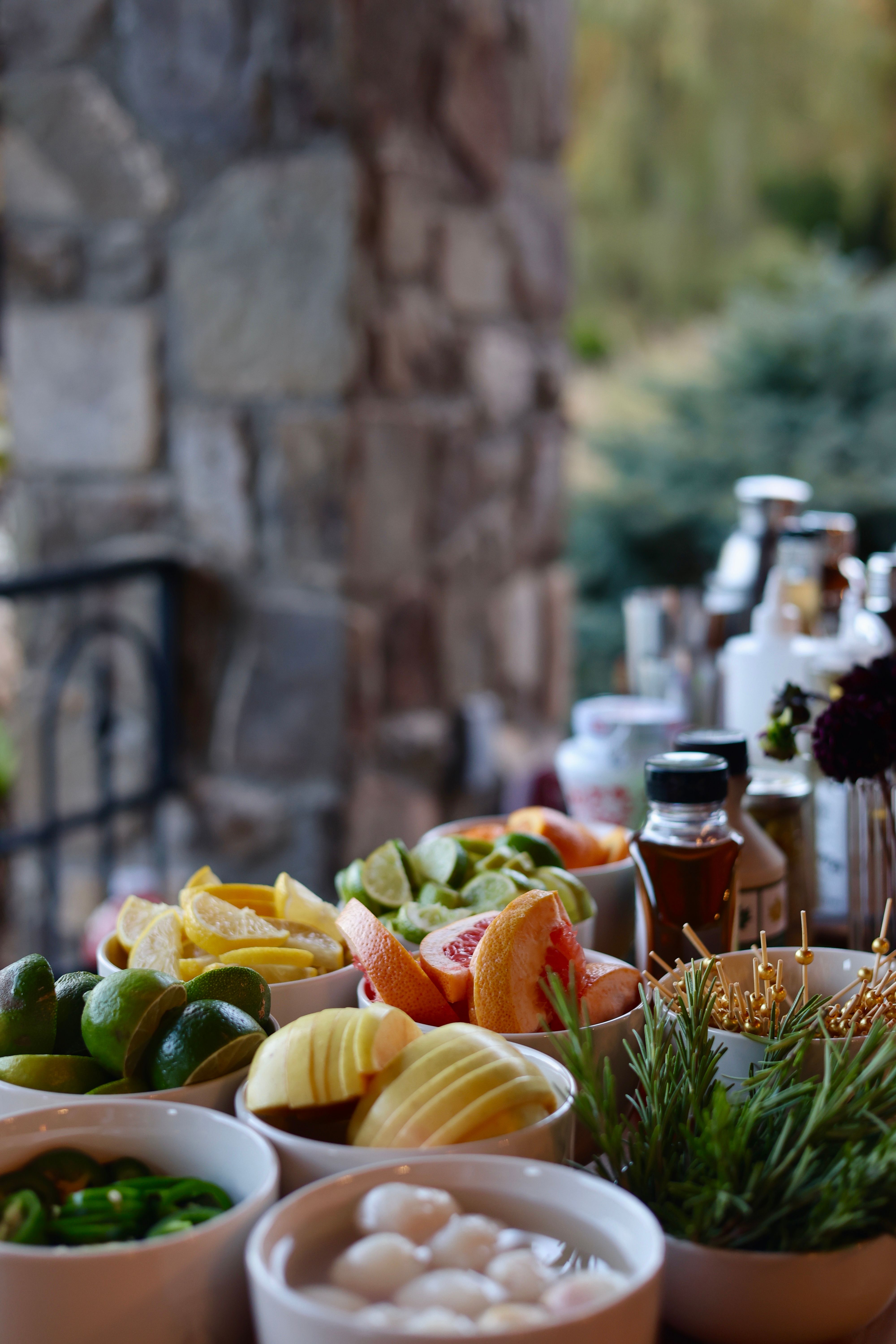 Bar display setup for private dinner service