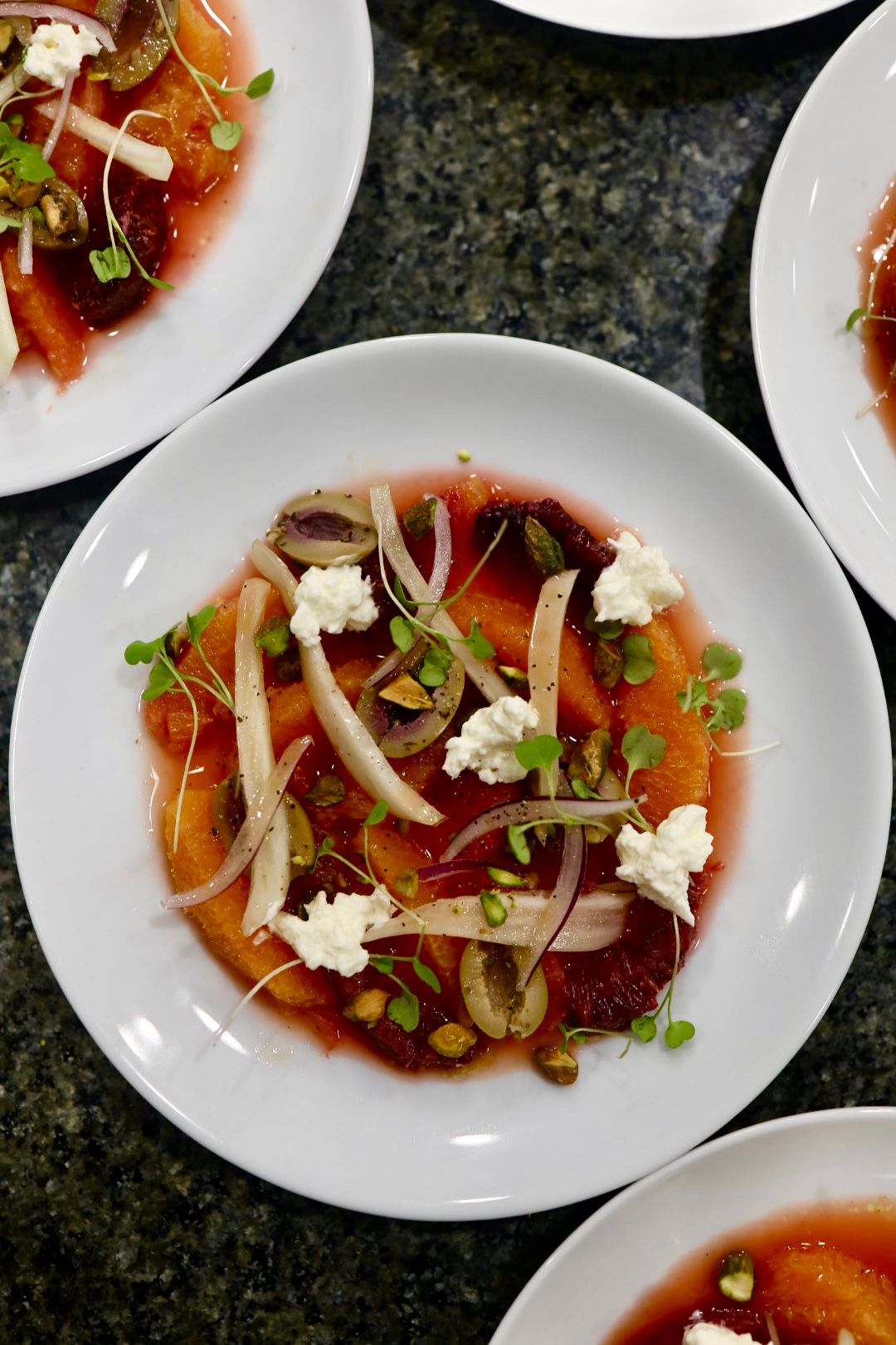 Seasonal salad course from private chef tasting menu