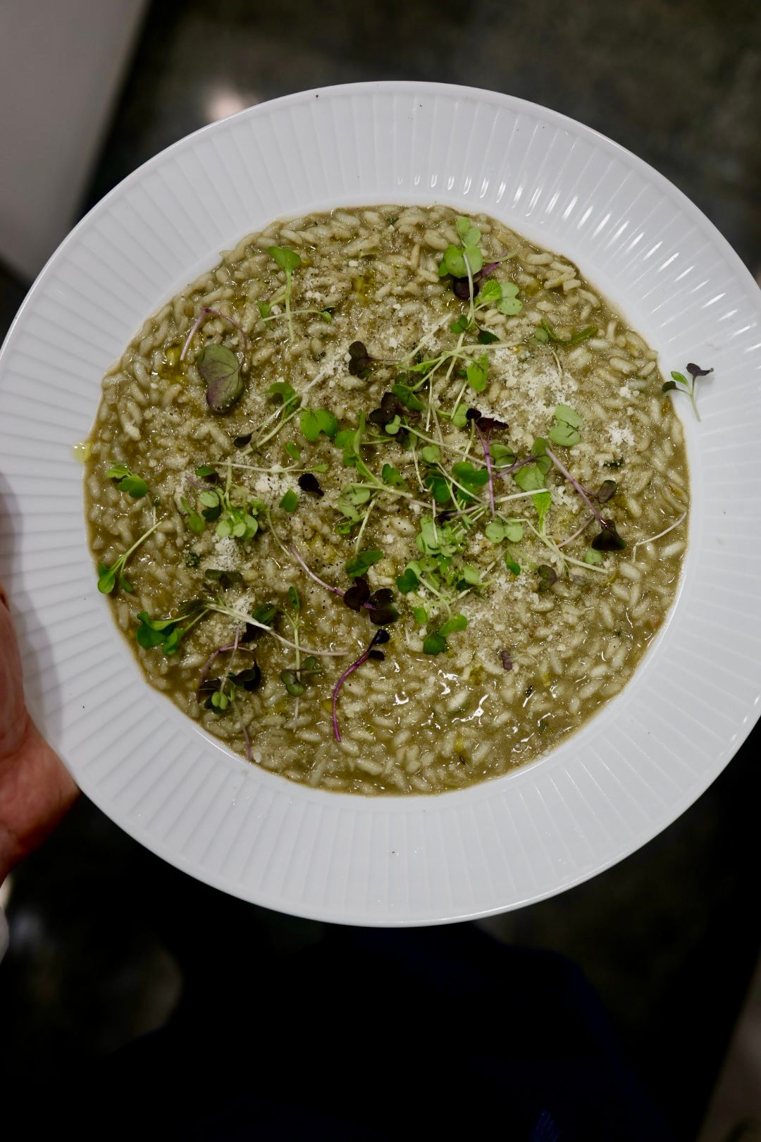 Seasonal risotto tasting menu course