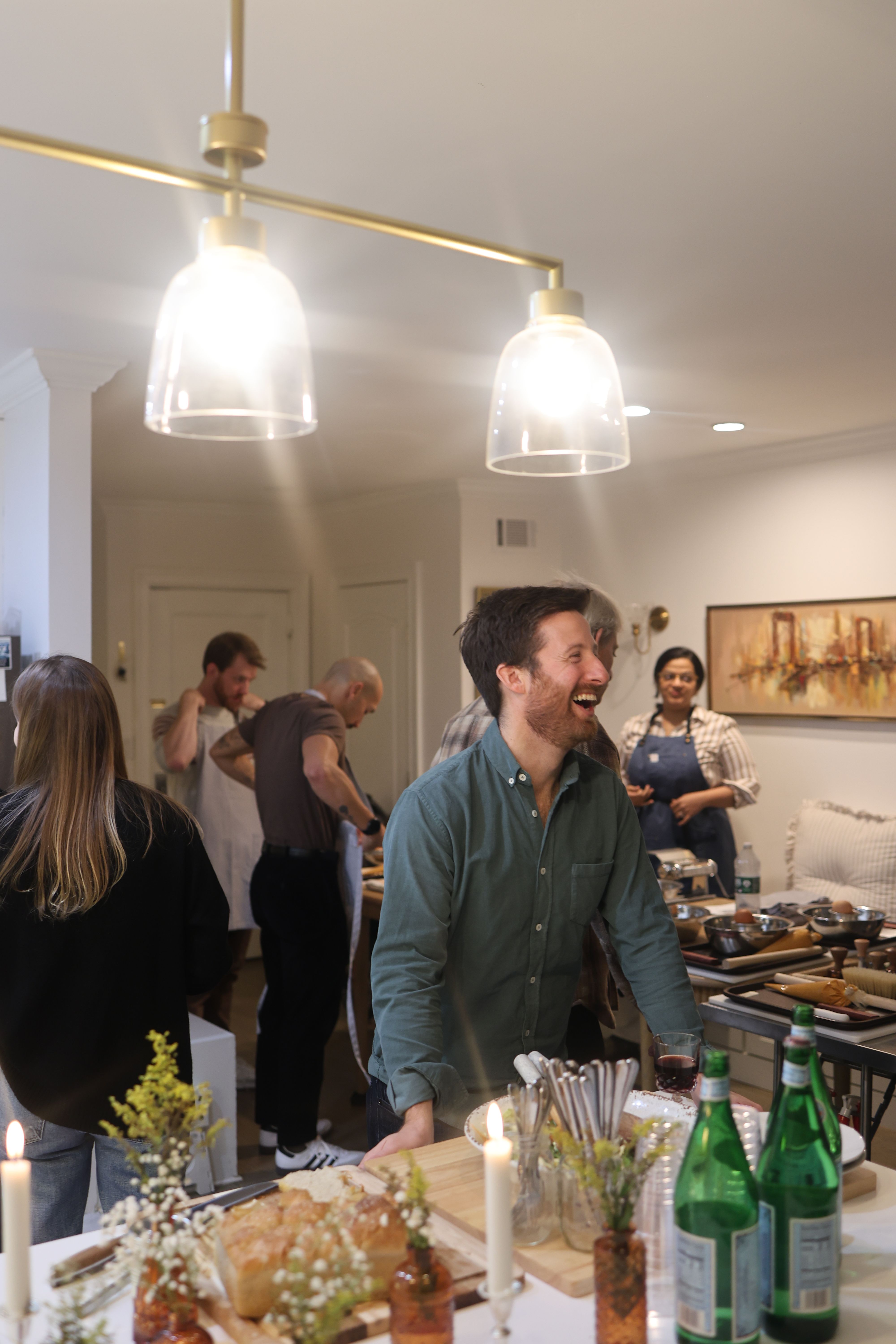 Chef guiding a pasta station