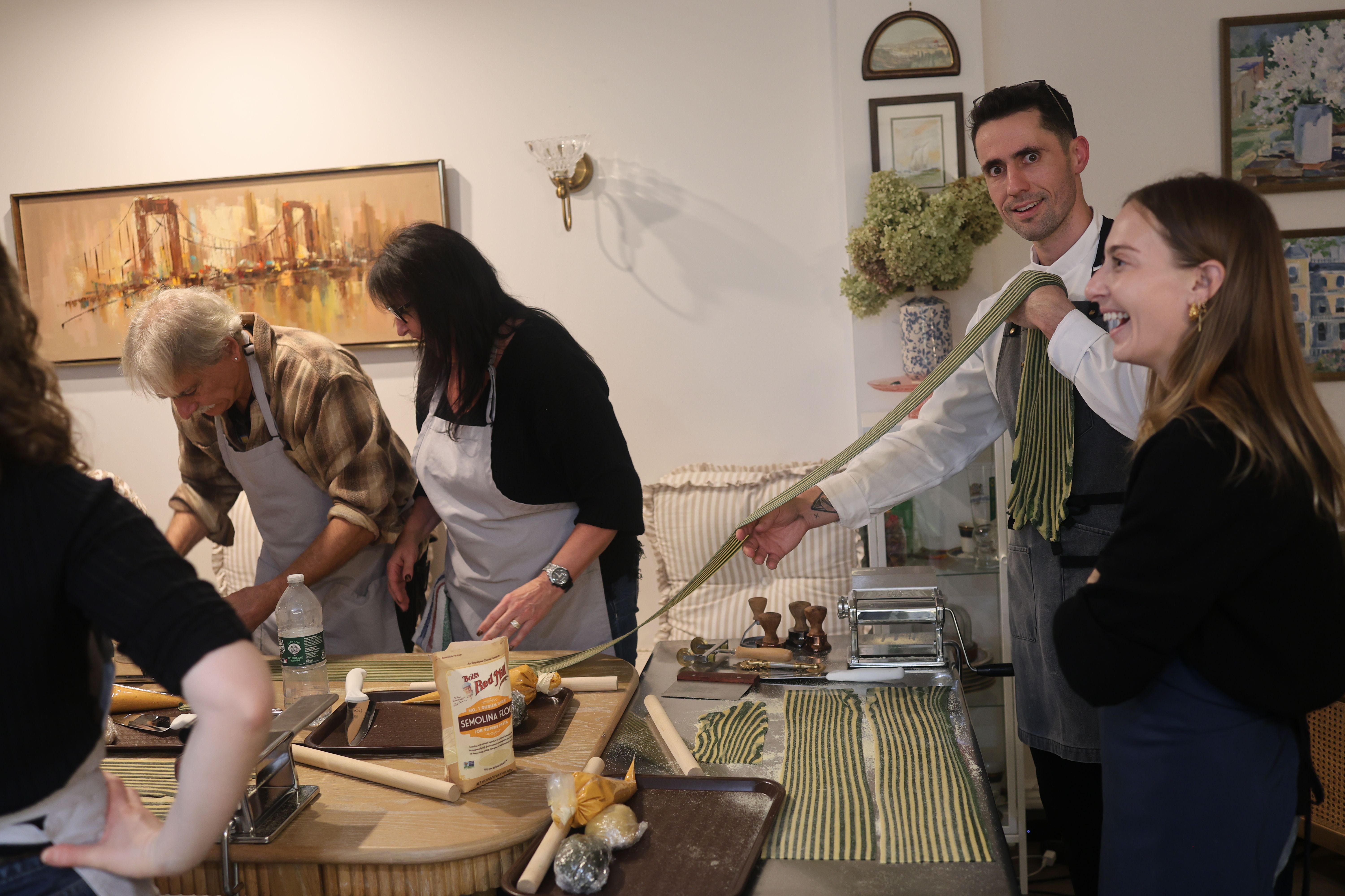 Fresh pasta texture detail