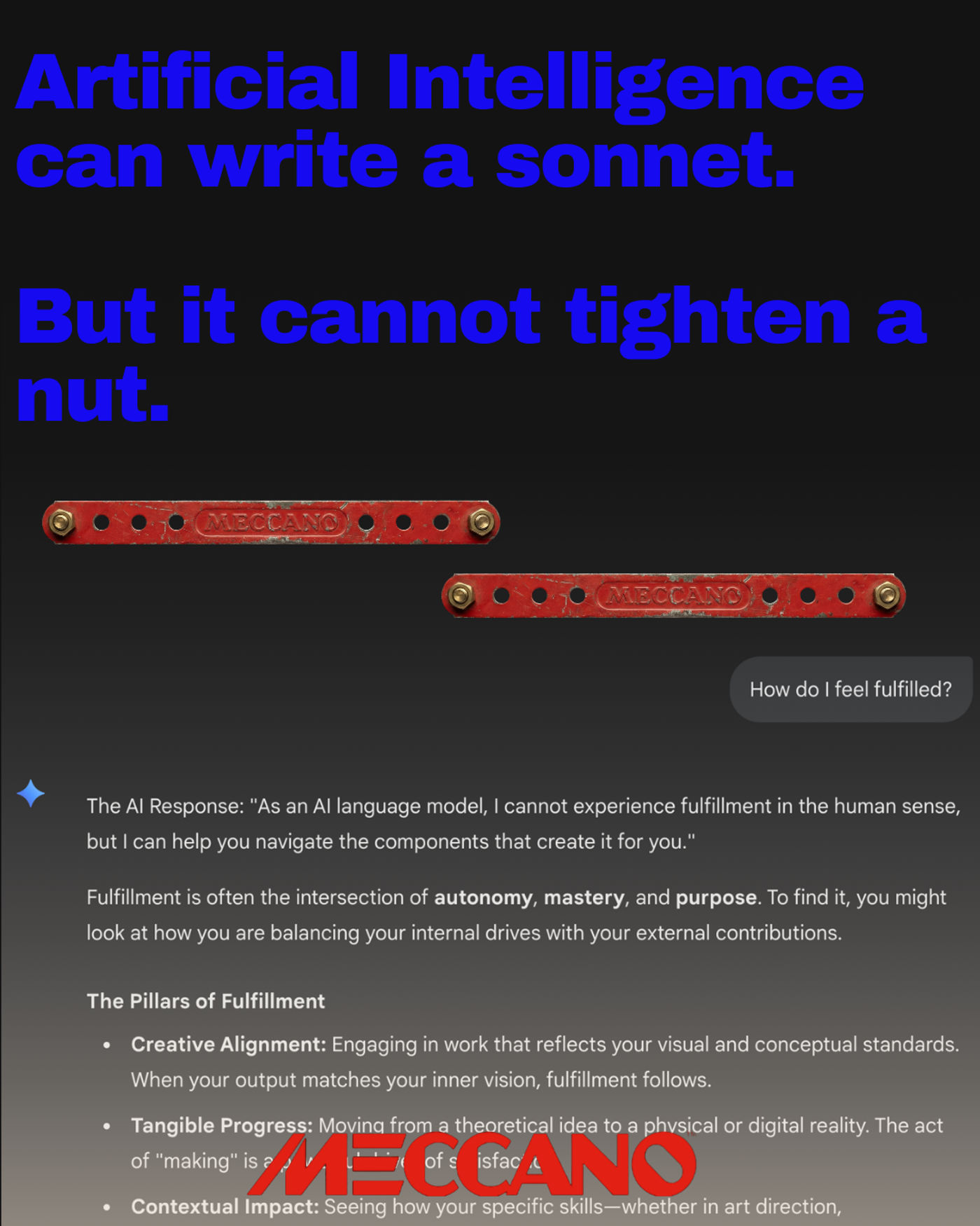 AI cannot tighten a nut