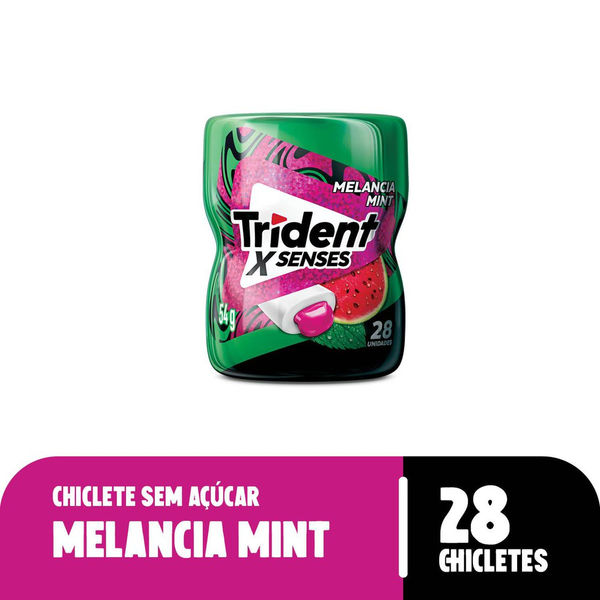 FRUITS　no95-98 Chiclete Trident X Senses Melancia Mint Sem Açúcar 54g - TRIDENT