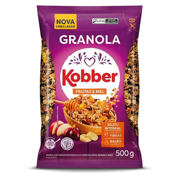 Granola Frutas e Mel Kobber 500g - KOBBER | Mateus Mais