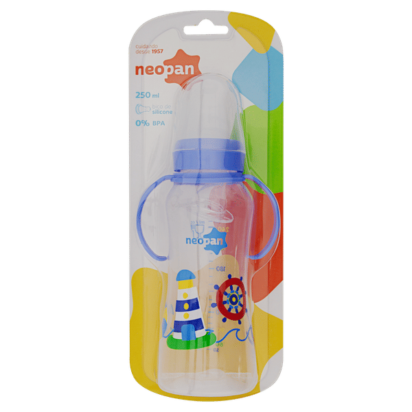 Mamadeira Azul 250ml Neopan - NEOPAN | Mateus Mais
