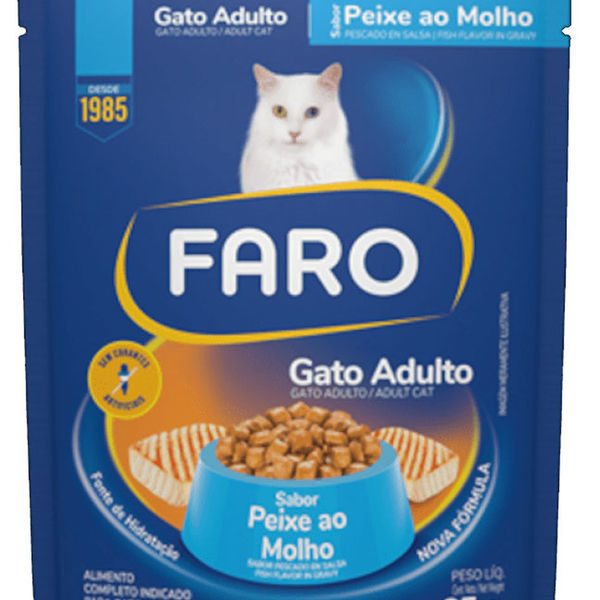 Ração De Gato Adulto Faro Sabor Peixe Sachê 85G - FARO | Mateus Mais