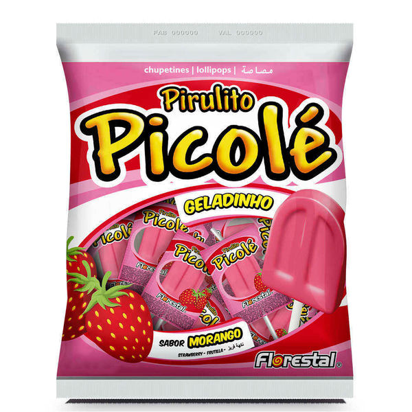 Pirulito Florestal Picolé Morango 50x1 - FLOR | Mateus Mais