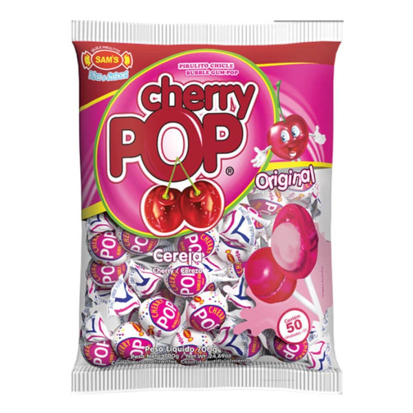 Pirulito Cherry Pop Cereja 50x1 700g - SAMS | Mateus Mais