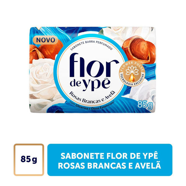 Sabonete Flor de Ypê Rosas Brancas e Avelã 85g - FLOR DE YPÊ