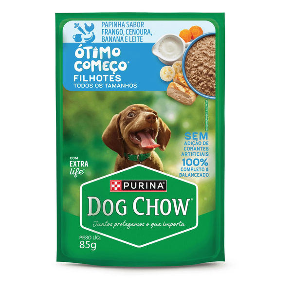 RACAO P/CAES DOG CHOW FRA/CE/BAN/LEI 85G - PURINA | Mateus Mais