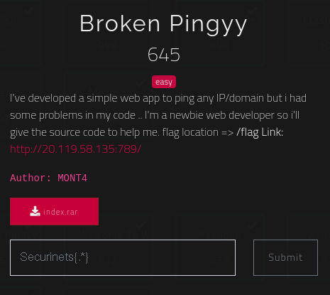 Broken Pingy Task