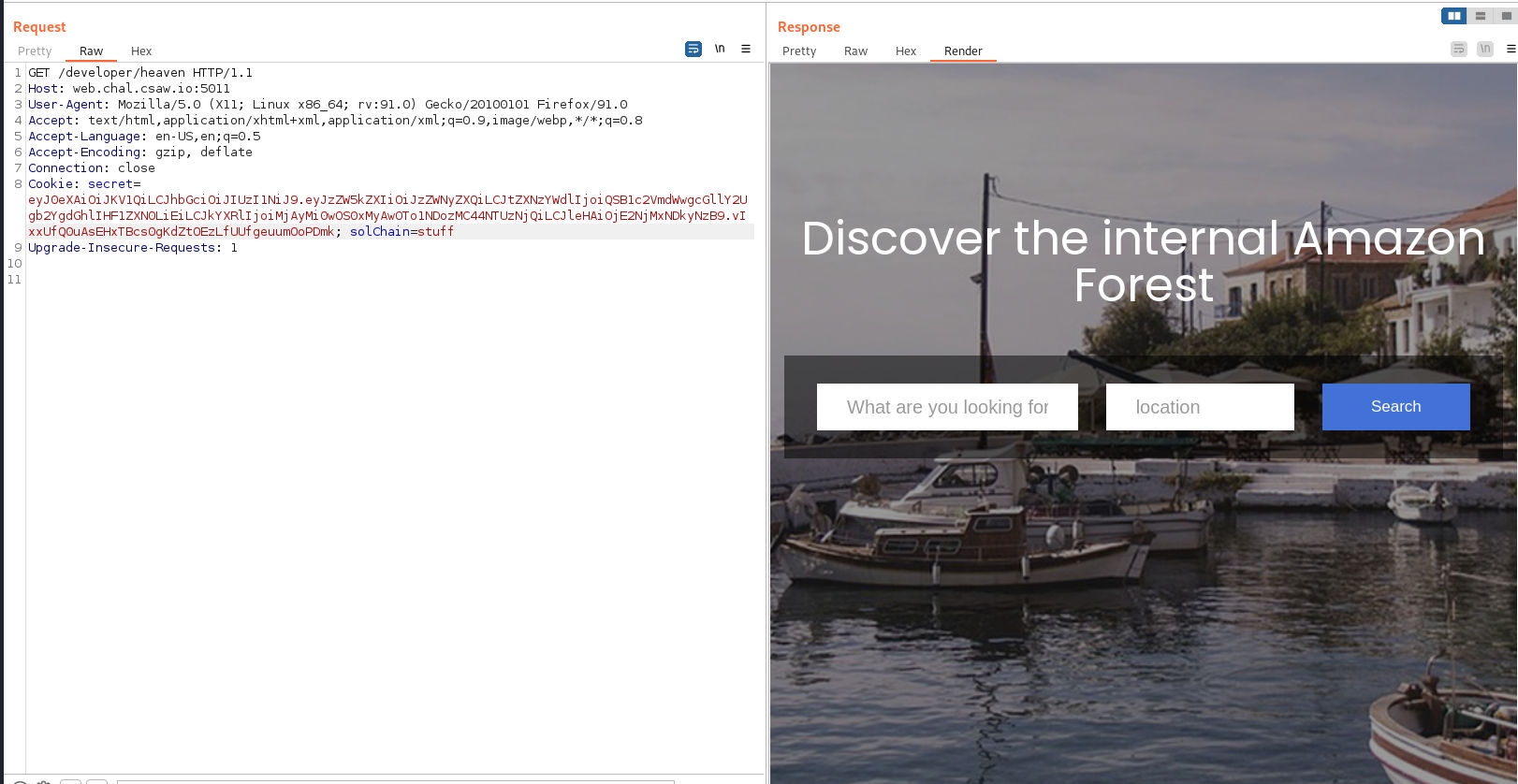 Lost in amazon access /developer/heaven