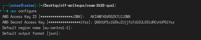 Lost in amazon aws configure